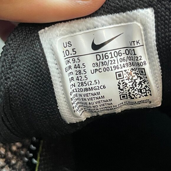 Nike Air Max Flyknit Racer DJ6106-001 Men’s 10.5 Black White Running Shoes - Picture 8 of 9